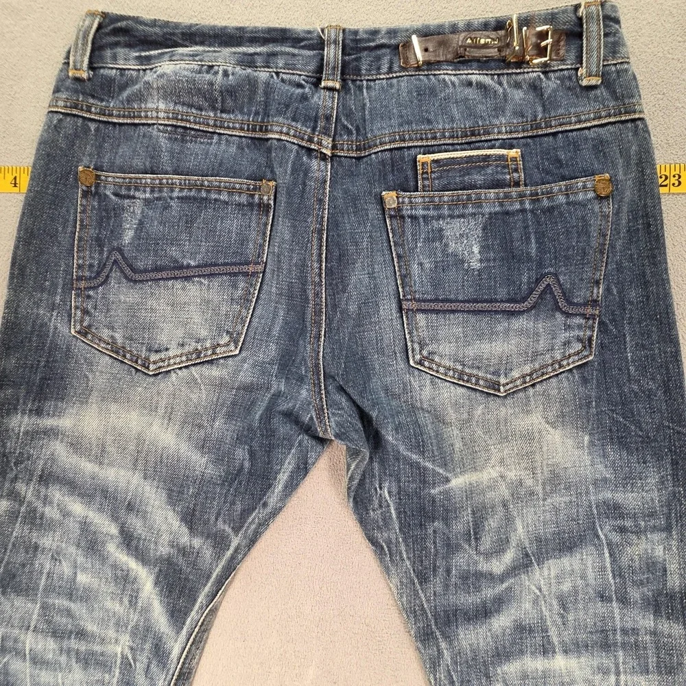 Selvedge Jeans Womens Blue Medium Wash Slim Whiskers Honeycomb Fits‎ 29x26
